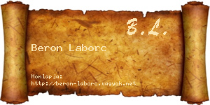 Beron Laborc névjegykártya